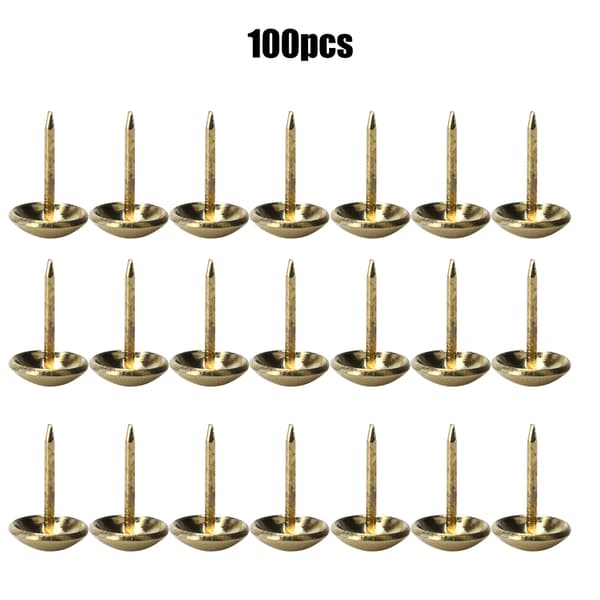 100 stk. møbelnitter Antik messing jern møbler dekorative tegnestift tilbehør 11x17mm Guld