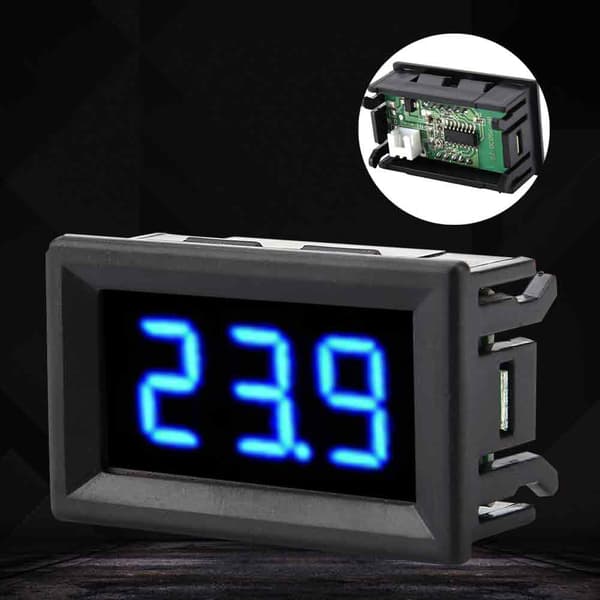 Digitalt Voltmeter 0,56 tommer To-leder DC 2,5-30V Digital LED-skjerm Spenningsmåler (Blå)