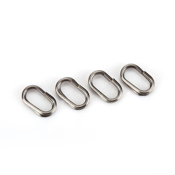 100 stk. ovale splitringe i rustfrit stål, drejelig snap, fiskegrej-stik (6x10 mm)