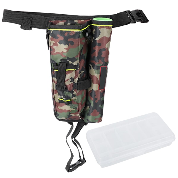 Udendørs multifunktionel ben-talje taske lår drop pose fiskestang tasker (camouflage)