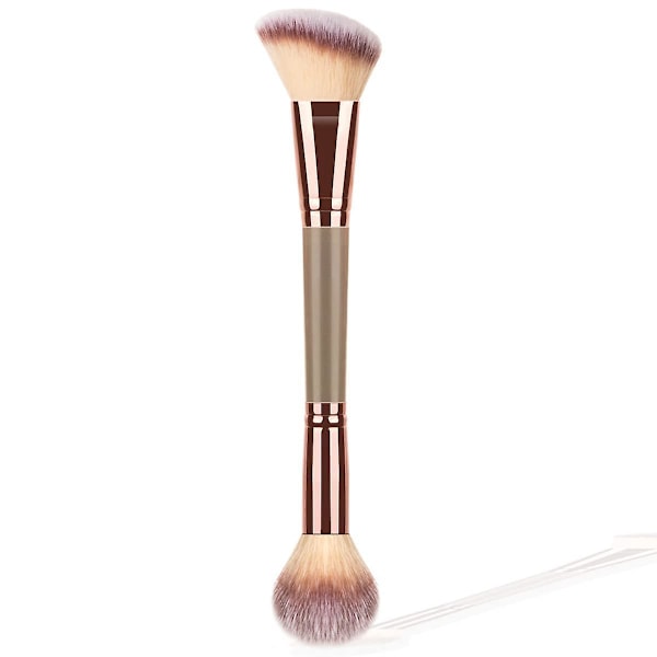 Dobbeltsidet Foundation og Blush Makeup Pensler til Flydende og Pulver Blandning