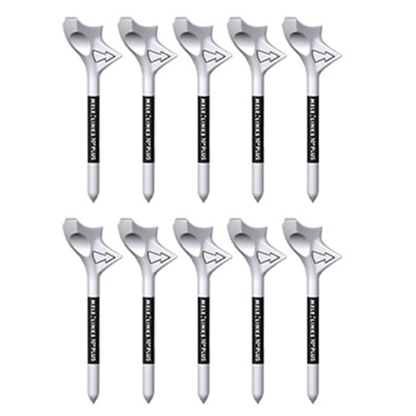 Kaesi 10-pack Professionella Golf-Tees - Slitstark, Bärbar, Minskar Friktion, Ökar Avstånd - 10 Grader