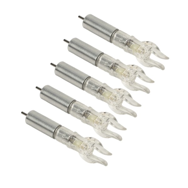 5 st LED-upplysta nockar i plastskal, enkel installation för 6,2 mm 0,24 tum innerdiameter pilbågskytte med batteri, färgglada