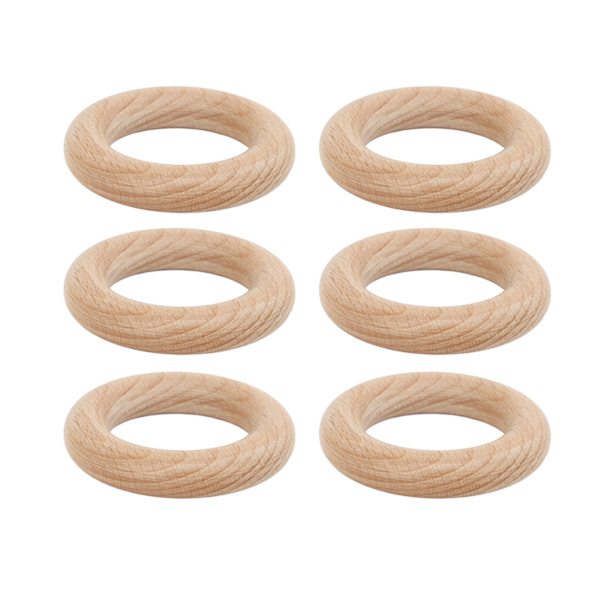 30 st Träring Bok Trä Hantverk Träring Set för DIY heminredning 6,5 cm / 2,56 tum