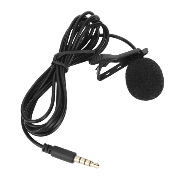 Mini 3,5 mm Lavalier Clipon Mikrofon Live Broadcast Intervju MIC för Mobiltelefon Dator (1,5 m)