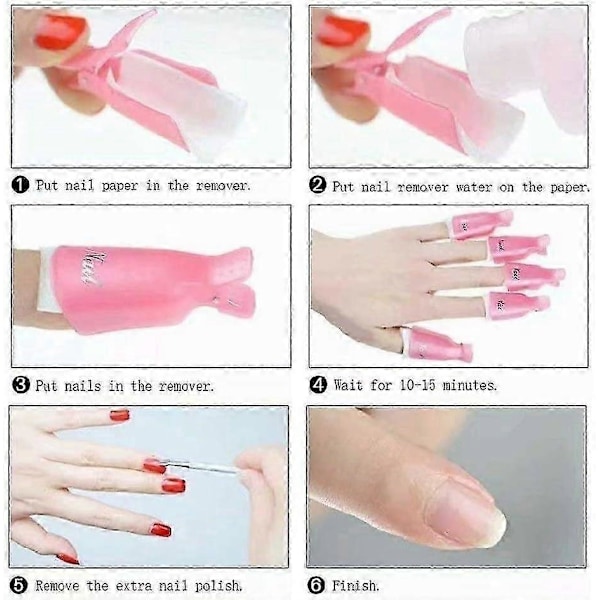10 st demonteringsverktyg för nagellack, nagelklämma för nagellack istället för folieverktyg_SZXM Rosa
