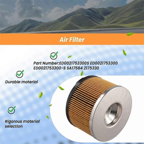 Luftfilter ED0021753300S til BOMAG 65 TRASH 3 C5 Som vist