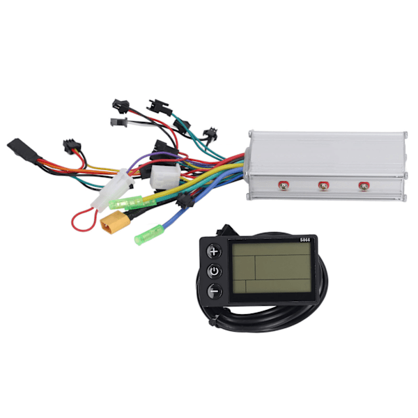 Motor Brushless Controller med S866 LCD Display Panel Kit til Elcykel Scooter 36V 48V 500W 28A