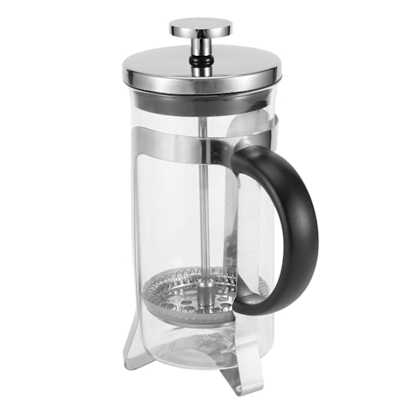 Kaffe- och tepress i glas med hög temperaturbeständighet, 350 ml, silver
