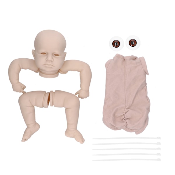20-tums återfödd docka kit verklighetstrogen mjuk touch vinyl återfödd babydocka kit med tygkropp