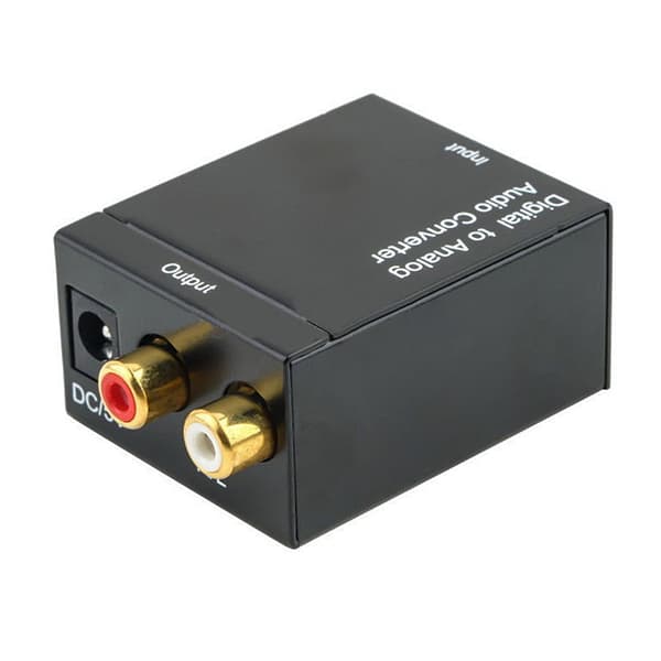 Optisk koaksial Toslink digital til analog lydkonverter adapter
