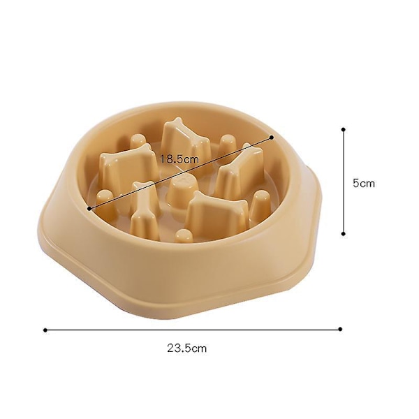 Slow Feeding Bowl for Dogs - Promotes Healthy Eating and Digestion (Yellow)