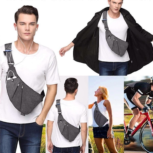 Brysttaske sling rygsæk skuldertaske crossbody taske daypack sportstaske kompatibel mænd