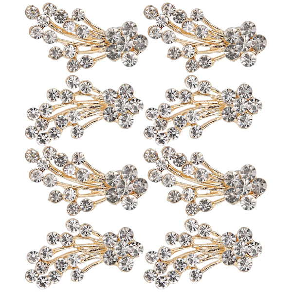 Pärlor Strass Blommor DIY Kläder Skor Smycken Dekoration Tillbehör 3 x 1,8 cm Vita Diamanter Shooting Star Bukett