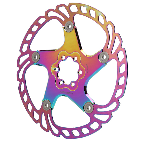 Cykelskivbromsrotorer 6 spikar Cykeltillbehör för Mountain Bicycle Plating Färg203MM