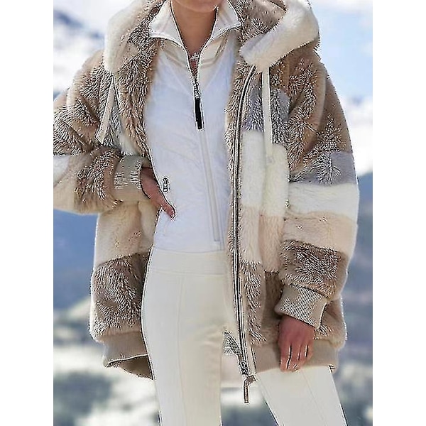 Hettejakke for menn, avslappet passform, glidelås, myk, flerfarget, høst og vinter, khaki, 4XL
