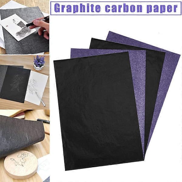 100 st Kolpapper Överföringsblad Grafit Spårning A4 för Trä Canvas Konst Nytt Black