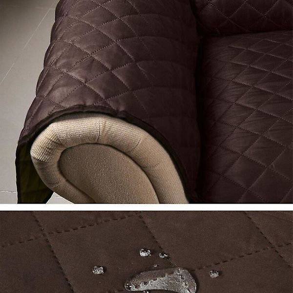 European Retro Rhombus Reversible Recliner Slipcover, Brun, 170 X 170 Cm, Polyester