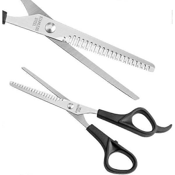Barber Sax, Professionell Salong Tunningssax med Kvalitets Rostfritt Stål Skaft ABS Handtag, 6\" Svart