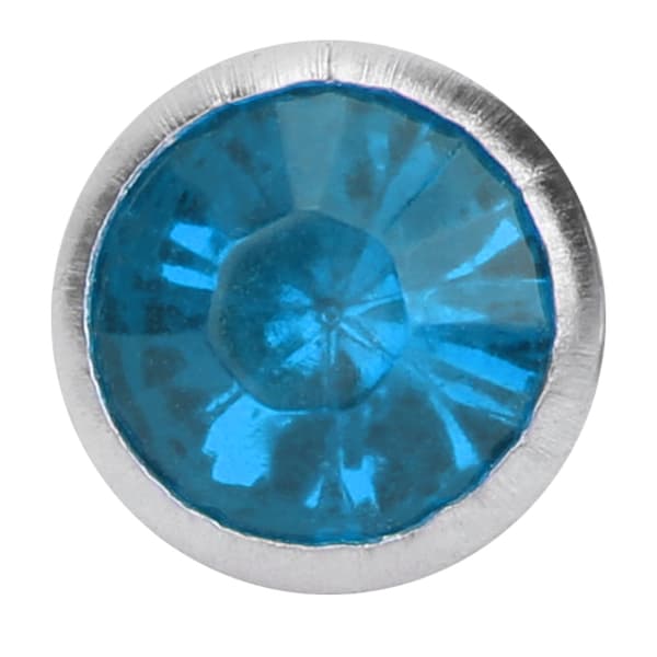 B Akryl Diamant 8mm Dekorativ DIY Stud Klestilbehør 8mm Sølvkant Krystall Lyseblå