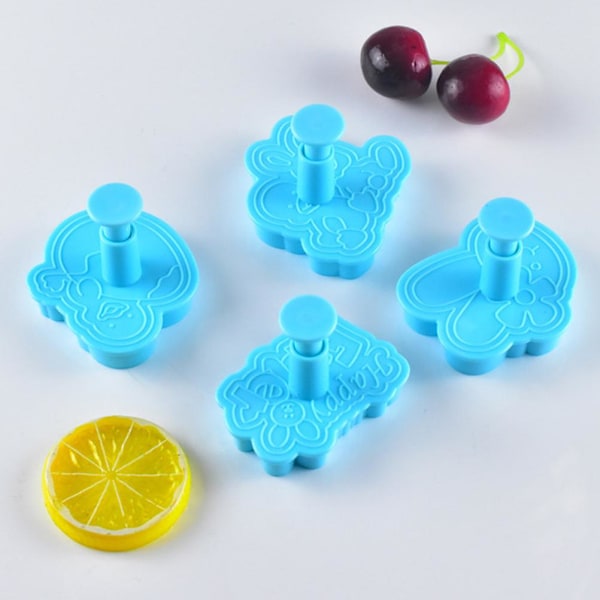 8 st/set påskägg kanin plunger formar 3D kex press stämpel formar kakdekorations skärare formar DIY bakverktyg