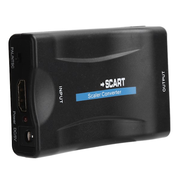 Högdefinitions-multimedia-gränssnitt till SCART-omvandlare Mobil MHL-signal EU-kontakt 100-240V Svart