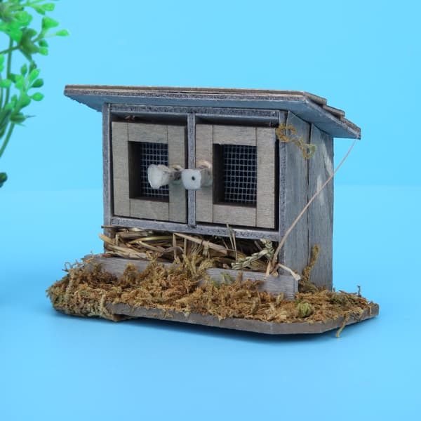 Miniature hønsehus til haven til 1/12 dukkehus tilbehør