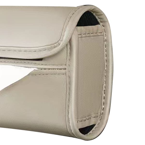 Armstöd Tissue Box Hållare Slitstark Pu Läder Baksätes Tissue Fodral Hållare Servett Organizer Beige