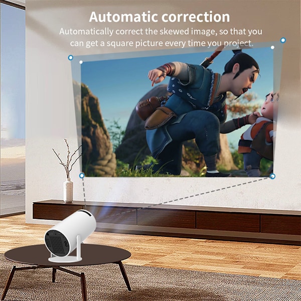 Valkoinen projektori 4k Android 11 Dual Wifi6 200 Bt5.0 1080p 1280*720p Vit