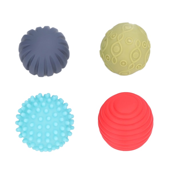 4 stk. Baby Sensoriske Bolde Teksturerede Forskellige Farve Form Palm Massage Squeeze Ball Legetøjssæt