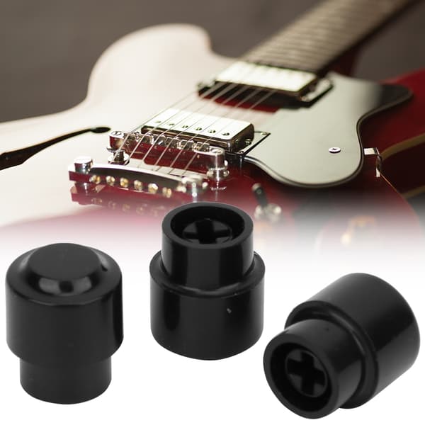 10 STK Pickup Switch Tip Cap Knob Elektrisk Gitar Del Tilbehør Knob Cap Svart