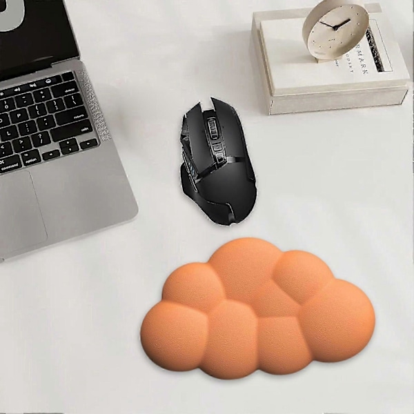 Desktop Musemåtte med Håndledsstøtte, Skyform, Skridsikker Base, Automatisk Tilbageførsel, Memory Sponge, Kontor Computer Laptop Gaming, Smertelindring, Håndledspude Rød
