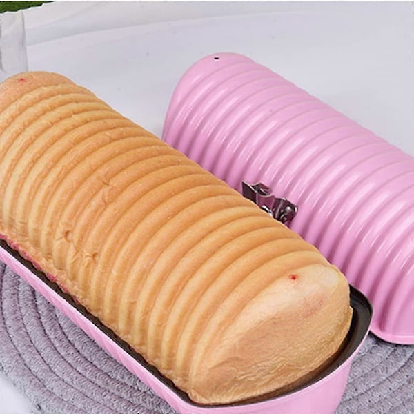 Brødform i rustfrit stål, non-stick bageplade, bradepande, toastkage, toastboks (rund form)