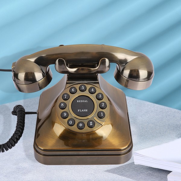 WX-3011# Antiikki pronssipuhelin Vintage lankapuhelin pöytätietokoneen soittajan kotitoimisto