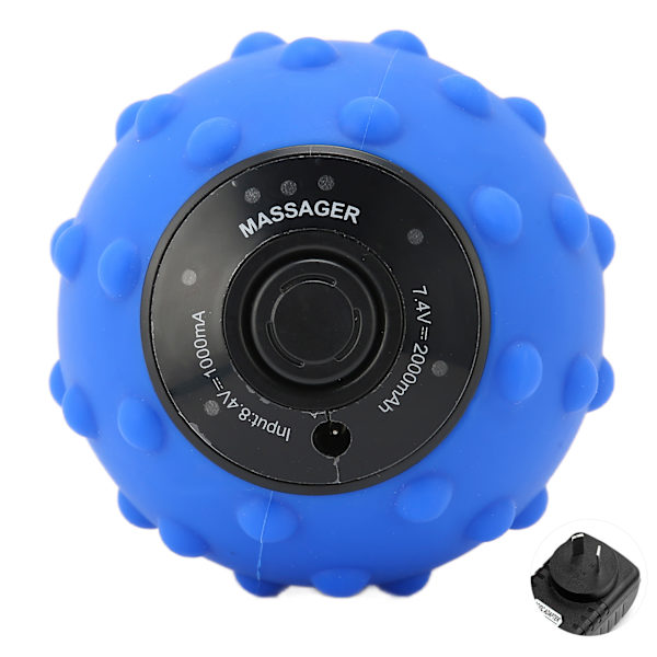 Vibrerande massageboll 4 hastigheter lindrande muskel mini elektrisk fitnessboll 100‑240VAU-kontakt
