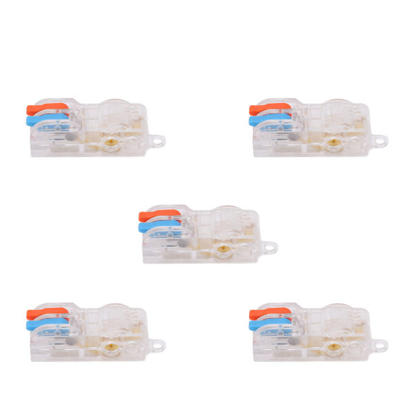 5 Stk Håndtag Wire Connectors 2 Port T Type Splitter Quick Wiring Skub ind lederklemmeblok T22A 250V 32A