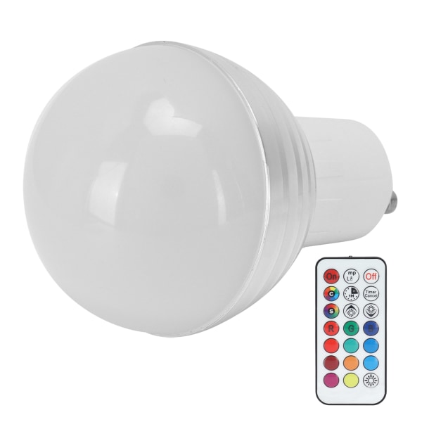 RGB lyspære 3W GU10 fargeskiftende kulelampe med fjernkontroll KTV dekorasjon 85-265V