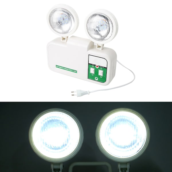 2W dubbel lamphuvudutgång 9 lysdioder nödljus 110‑220V EU-kontakt