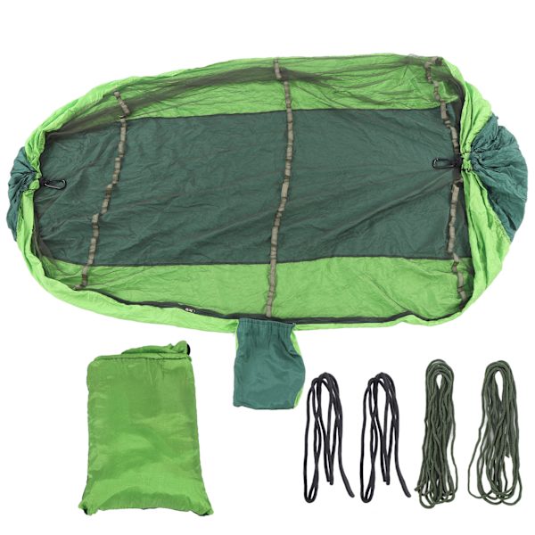 Camping Hängmatta Andningsbar Lätt Bärbar Dubbel 2 Person Hängmatta Tält för Utomhus Vandring Överlevnad Resor