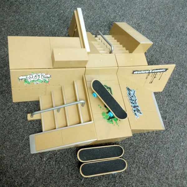 Ultimativt holdbart Finger Skateboard Parks Træningssæt