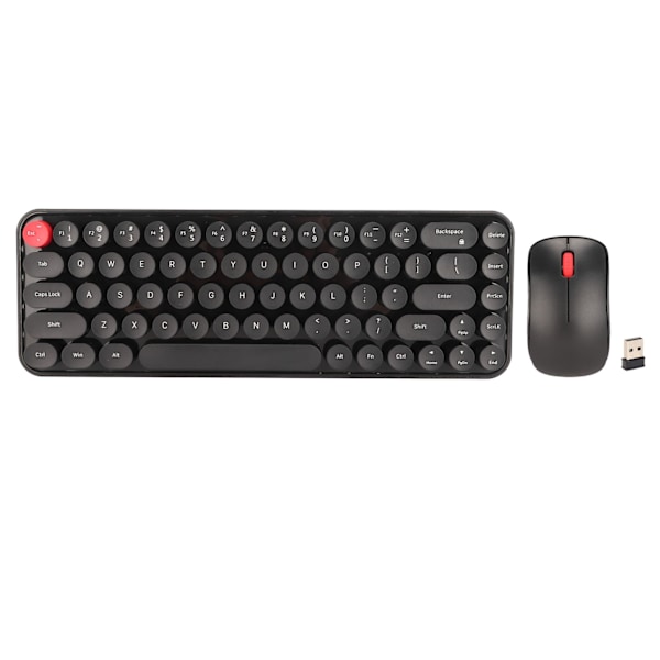 Skrivmaskin tangentbord och mus Combo 68 tangenter 2,4 GHz stabil överföring Batteridrivet Retro skrivmaskin Tangentbord för Windows Svart