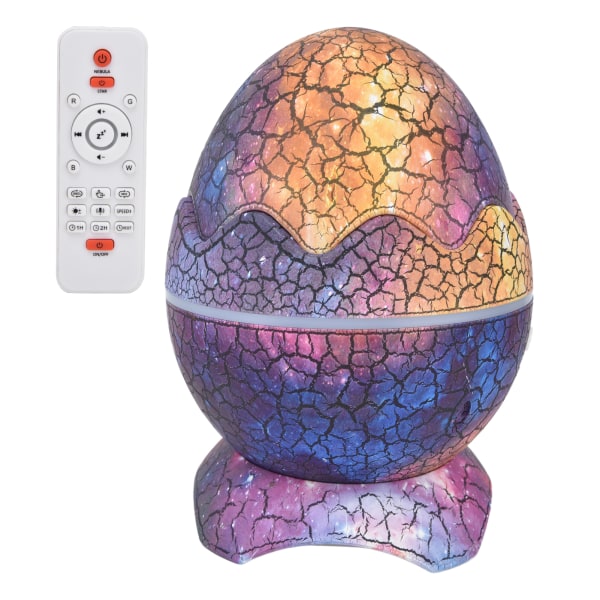 Dinosaur Egg Star Projector Justerbar vinkel White Noise Bluetooth Night Light Projector med fjernkontroll