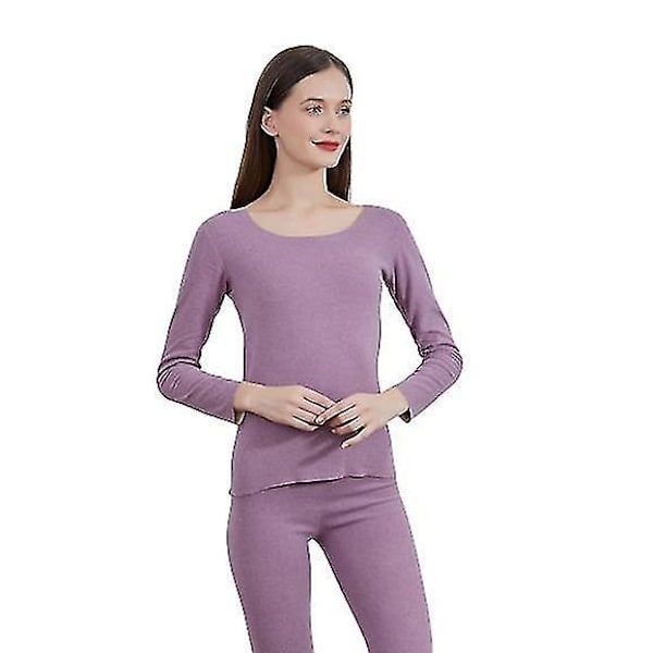 Kvinnors siden termiska underkläder set 2XL lila