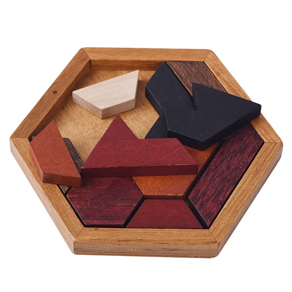 Trä Abnormitet Form Pussel Leksaker Träpussel Geometrisk Tangram Pusselbräda Hjärngympa Barn Pedagogiska Leksaker