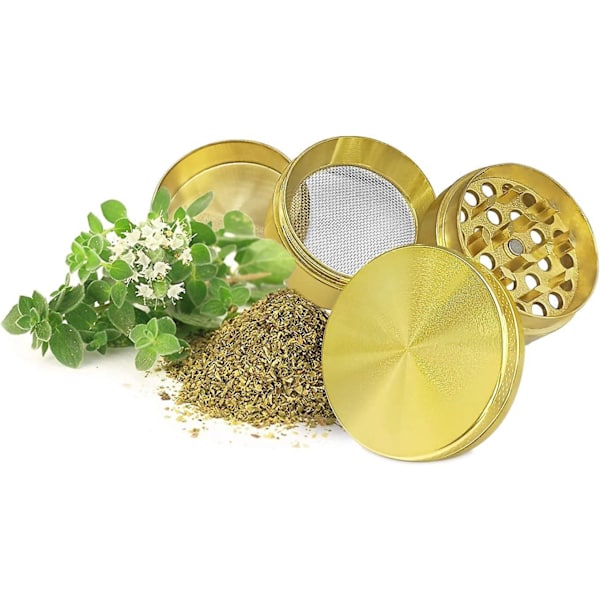 Metallinen yrtti- ja maustepuristimen pollen-kerääjällä, 40 mm timanttihampaat, uusi kulta