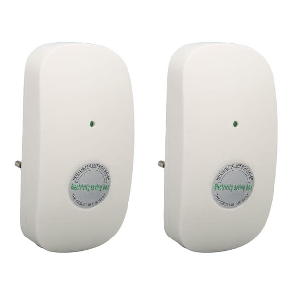 2 stk Smart Elektrisk Boks Energisparer Strømsparer Hus Spenningsstabilisator Energisparende Enhet AC 90-250V EU-plugg