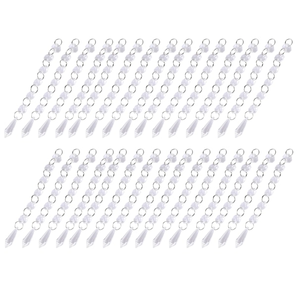 30 stk. Akryl gjennomsiktig små klare krystall tråder perler gardin for lys anheng bryllup hjem dekorasjon