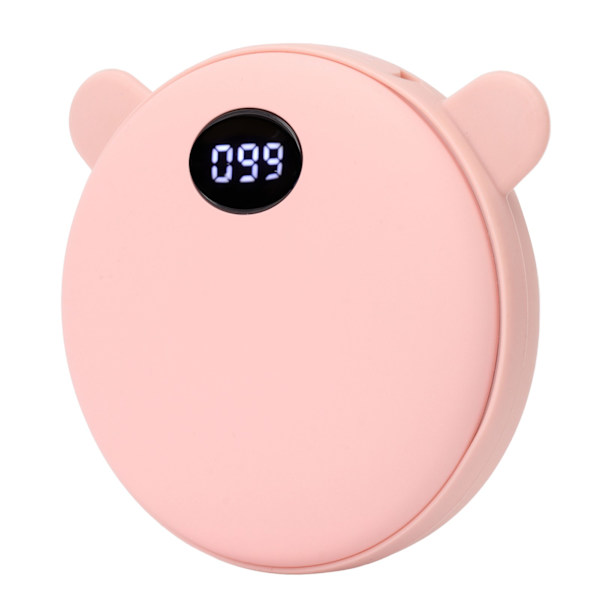 Ladattava kädenlämmitin, söpö karhu, 5200 mAh, 3 lämpötila-asetusta, taskukokoinen sähkökädenlämmitin puhelimelle, tabletille, talvi, vaaleanpunainen karhun korvat