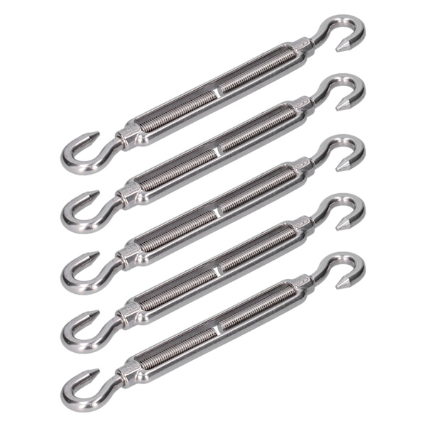 5 stk. spændespænde krog og krog wire Rope Tension 304 rustfrit stål skærm sejl hardwareM6