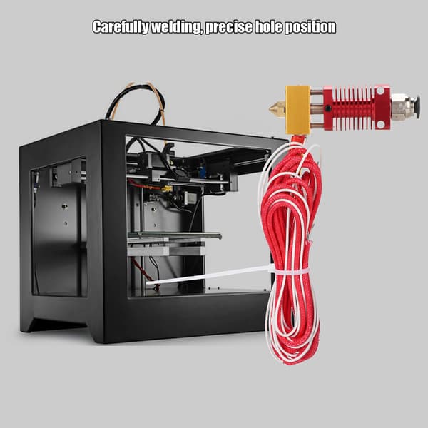 CR10 Rød Ekstruder Hotend Kit Ekstern Gevindforbindelse 3D Printer Tilbehør (12V 40W)